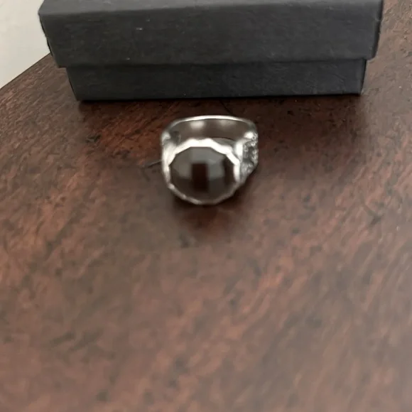 Silpada Sterling silver R2307 Faceted Smokey Brown Glass stone Size 6 - Picture 3 of 5